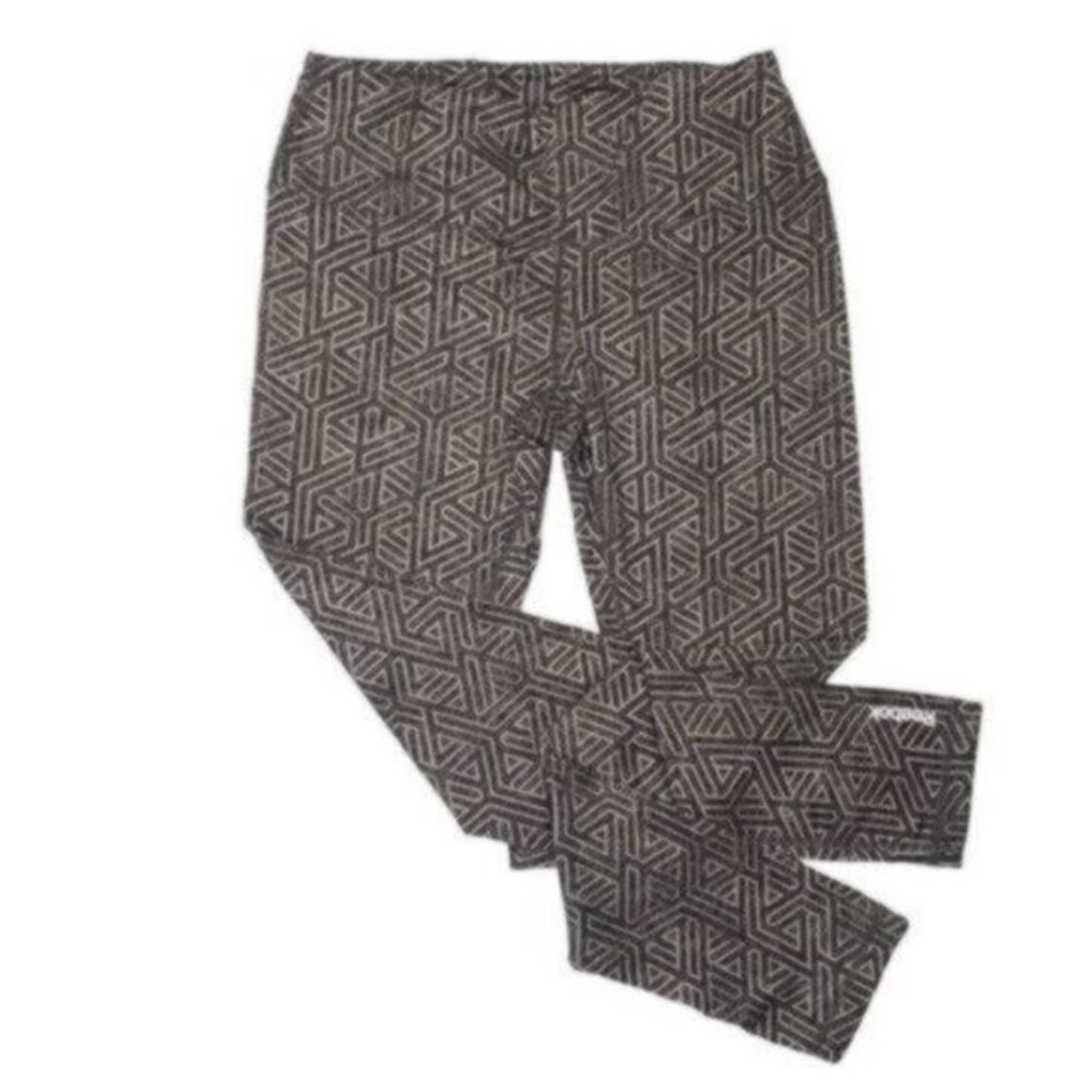 Reebok Black and White Geometric Print Full Length Leggings
